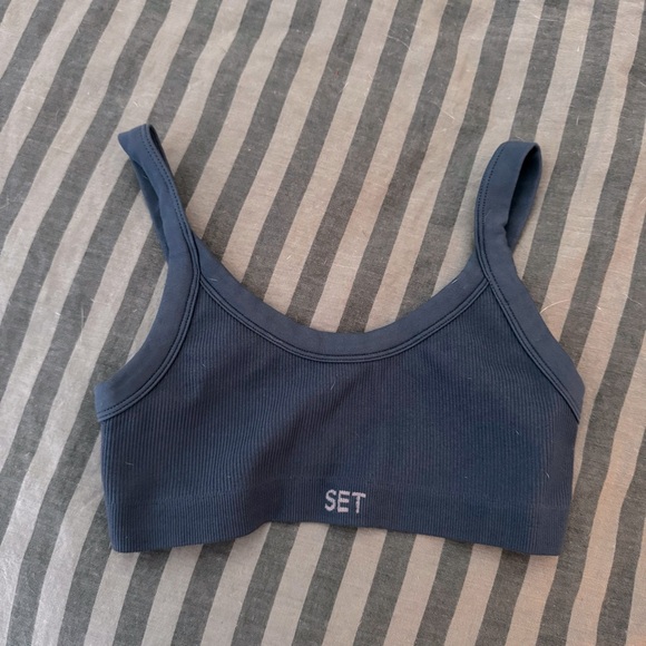 SET ACTIV teal ribbed sports bra - Picture 1 of 3